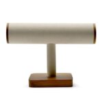Ringhållare halsband - Beige sammet